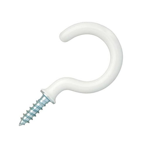 25mm Shouldered Cup Hook White | Thunderfix
