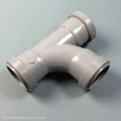 32mm Pushfit Waste Equal Tee Connector Grey Soil Pipe and Drainage Floplast 900196