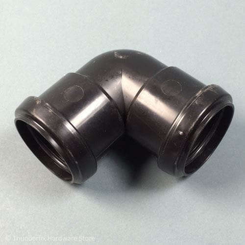 40mm Pushfit Waste Elbow Bend Connector Black Soil Pipe and Drainage Floplast 100595