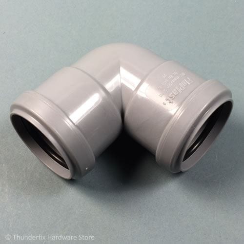 40mm Pushfit Waste Elbow Bend Connector Grey Soil Pipe and Drainage Floplast 100597