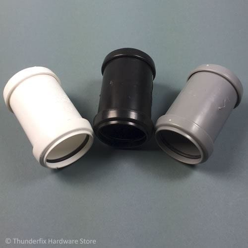 40mm Pushfit Waste Straight Connector Black
