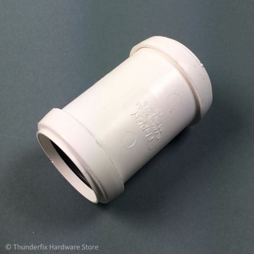 40mm Pushfit Waste Straight Connector White