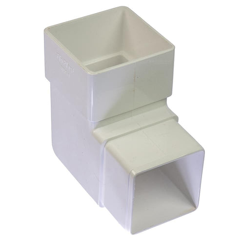 65mm Square Drain Pipe 92.5 Degree Offset Bend White RBS1 | Floplast