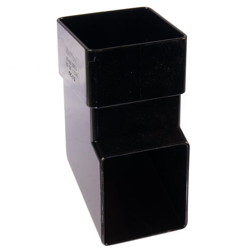 65mm Square Drain Pipe Down Pipe Shoe Black RBS3 | Floplast