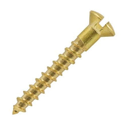 Brass Raised Countersunk Slotted Wood Screws - 3.5mm x 12mm - 6 x 1/2" (Singles) Service Item Thunderfix 901838