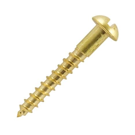 Brass Roundhead Slotted Wood Screws - 3.0mm x 20mm - 4 x 3/4" (Singles)