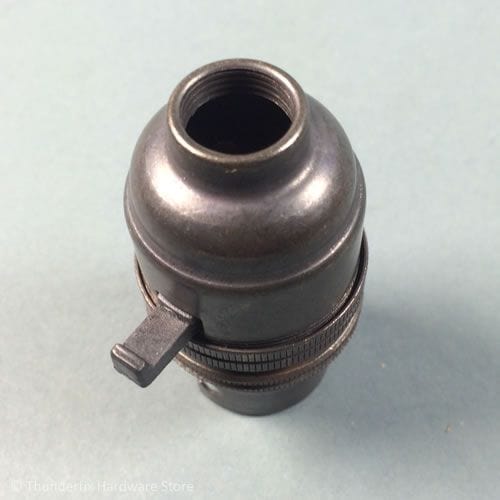 Bronze Effect Switched Lamp Holder Bayonet Cap Fitting 1/2" Screw Thread - Thunderfix Hardware