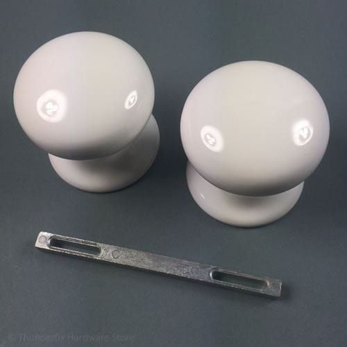 Ceramic Door Knobs Handles White Glaze