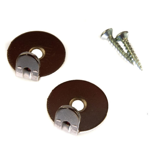 Circular Base Picture Hooks Heavy Duty Nickel 25mm Diameter (Pack of 2) | Thunderfix