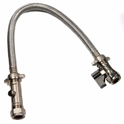Combination Boiler Filling Loop Straight 15mm Compressing Flexible Hose Tap