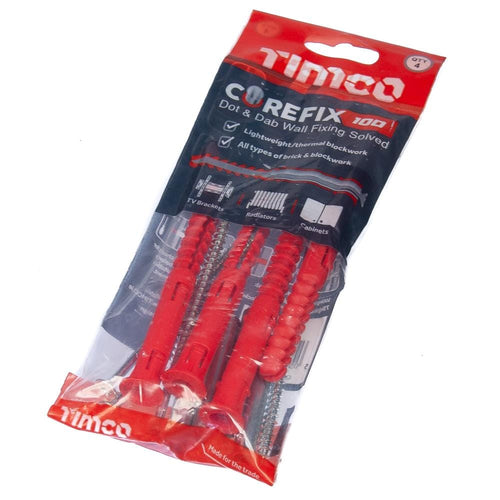 Corefix Dot & Dab Wall Fixing 5mm x 100mm Spans Void to Structure | Timco