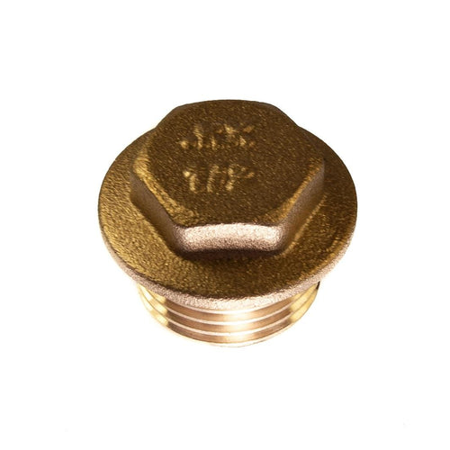 Flanged Blanking Plug 1/2" BSP Blanking Cap Brass 20.81mm Male Thread
