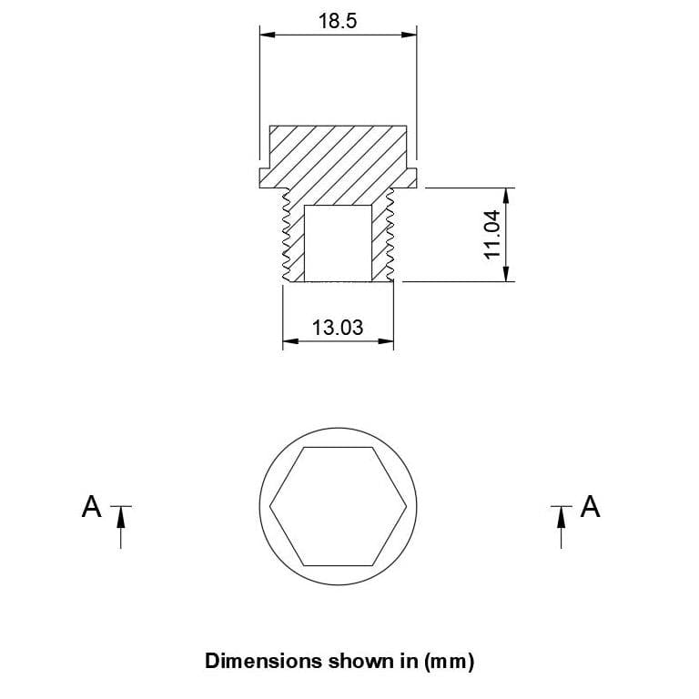 Flanged Blanking Plug 1/4" BSP Blanking Cap Brass 13.03mm Male Thread Service Item Thunderfix 902058