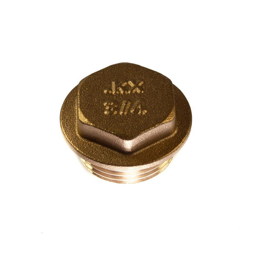 Flanged Blanking Plug 3/4" BSP Blanking Cap Brass 26.30mm Male Thread