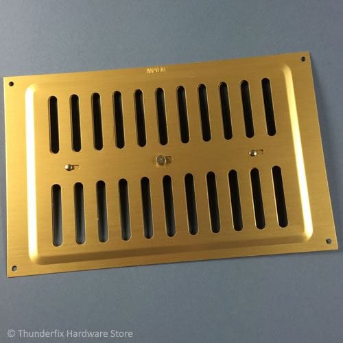Hit & Miss Air Ventilation Grille 9" x 6" Gold Brass Annodised Aluminium