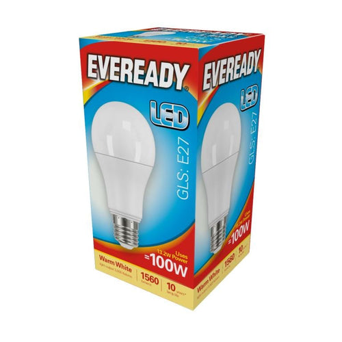 LED 14w GLS Warm White 3000k E27 ES Edison Screw Lightbulb 100w Equivalent | Eveready