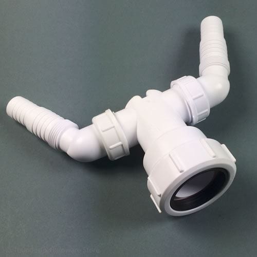 McAlpine V33WM Double Waste Pipe Washing Hose Drain Adaptor Twin 1 1/2"