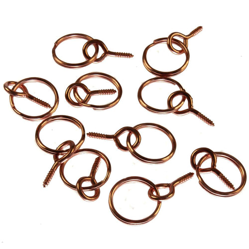 Picture Hanging Coppered Screw Ring 21mm x 2mm - 19mm Diameter Ring (Pack of 10)