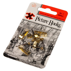 Picture Hooks Brassed Size No 1 Pack of 5 | X Picture Hooks X 800002