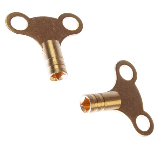 Radiator Bleed Key Solid Brass Clockwork Vent Key (Pack of 2)