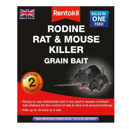 Rodine Rat & Mouse Killer Grain Bait Sachet (Pack of 2) PSMR11 | Rentokil