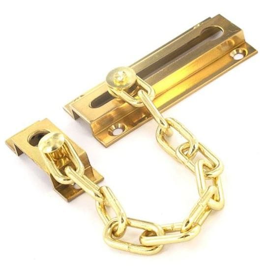 Steel Door Chain Brass Plated 80mm | S1624 | Securit Door Chain Securit 900796