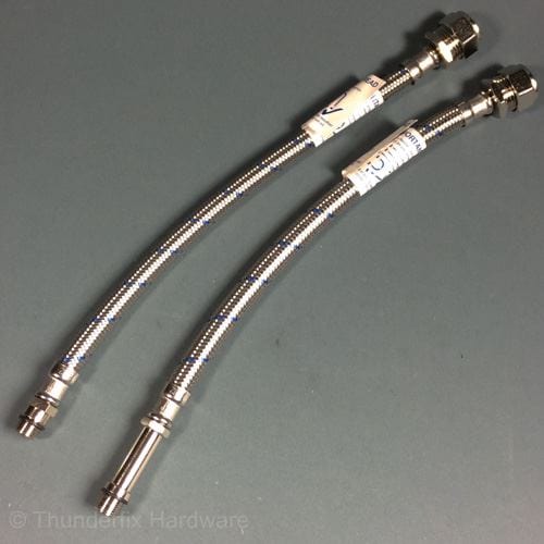 Tap Tails M12 Flexible Tap Connector Pair Monobloc Tap to 15mm Pipe 300mm Long