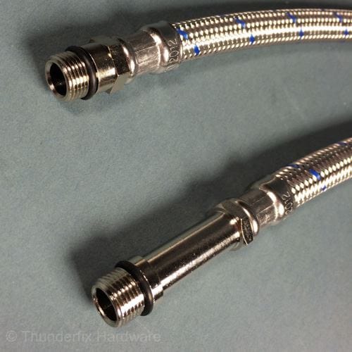 Tap Tails M12 Flexible Tap Connector Pair Monobloc Tap to 15mm Pipe 300mm Long - Thunderfix Hardware