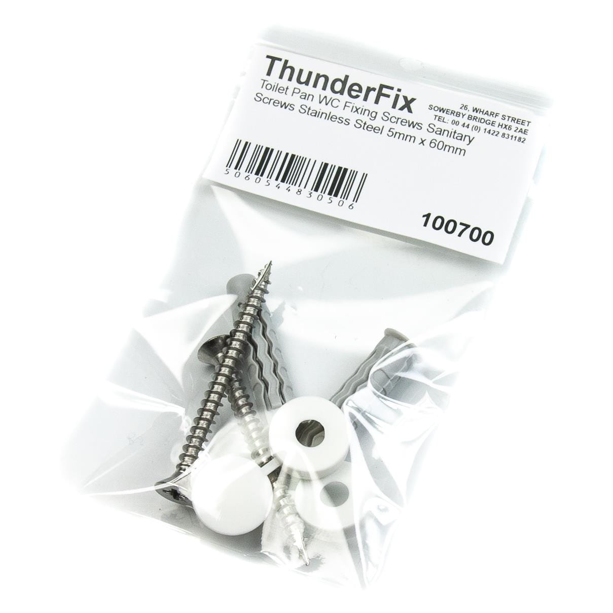 Toilet Pan WC Fixing Screws Sanitary Screws Stainless Steel 5mm x 60mm Sanitary Fixings Thunderfix 100700