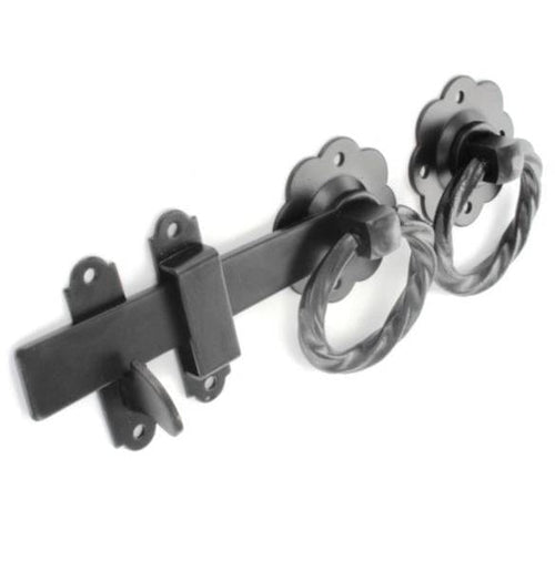 Twisted Ring Gate Latch Black 150mm