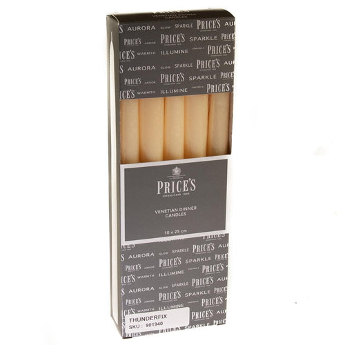 Venetian 10" Dinner Candles Ivory | Prices