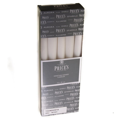 Venetian 10" Dinner Candles White | Prices