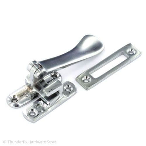Victorian Casement Fastener Chrome Hook or Mortice Window Catch 100mm