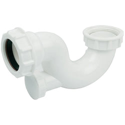 White Shallow Bath Trap with Eye 20mm Seal x 40mm (1 1/2") Waste Traps Floplast 100336