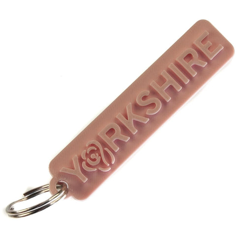 Yorkshire Raised Text Key Ring Candy Pink | Wayward Media